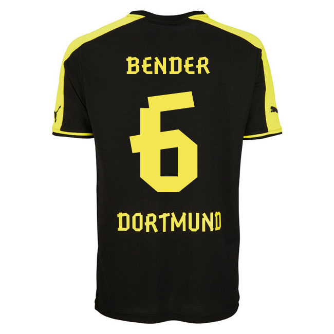 13-14 Borussia Dortmund #6 Bender Away Black Jersey Shirt - Click Image to Close