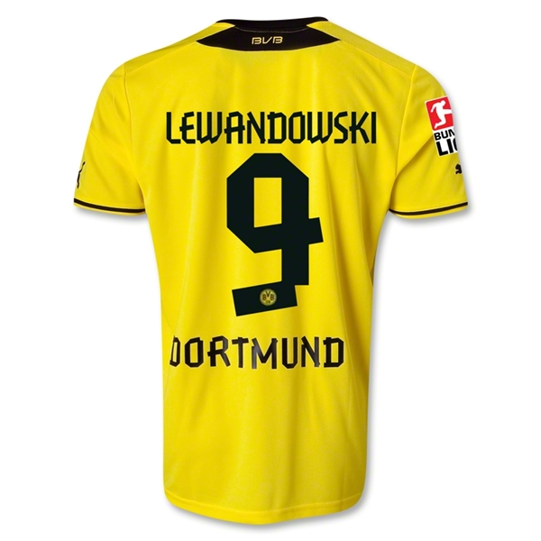 13-14 Borussia Dortmund #9 LEWANDOWSKI Home Jersey Shirt - Click Image to Close