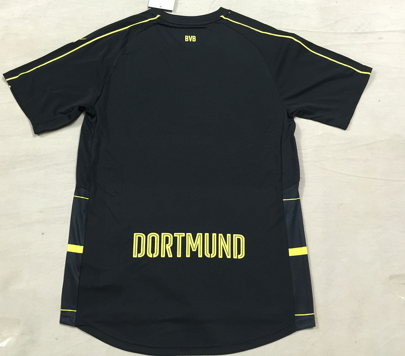 Dortmund Away 2016-17 Black Soccer Jersey Shirt - Click Image to Close