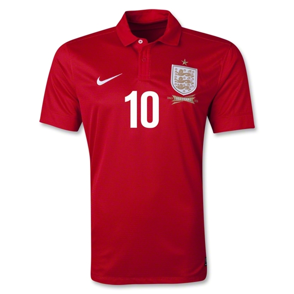 2013 England #10 ROONEY Away Red Jersey Shirt - Click Image to Close