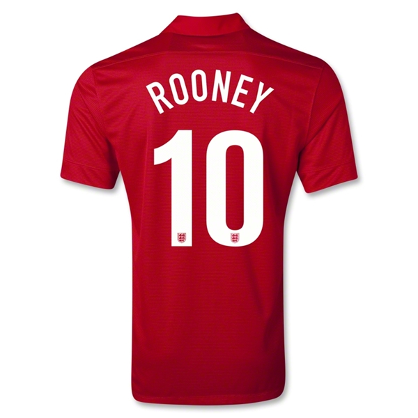 2013 England #10 ROONEY Away Red Jersey Shirt - Click Image to Close