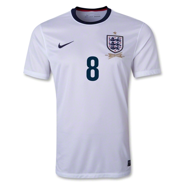 2013 England #8 LAMPARD Home White Jersey Shirt - Click Image to Close