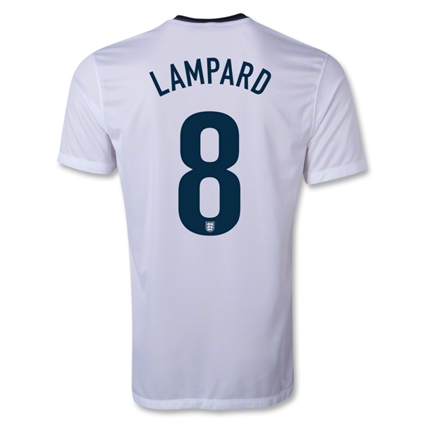 2013 England #8 LAMPARD Home White Jersey Shirt - Click Image to Close