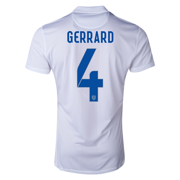 2014 England GERRARD #4 Home Soccer Jersey - Click Image to Close