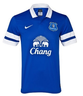 13-14 Everton Home Blue Soccer Jersey Shirt - Click Image to Close