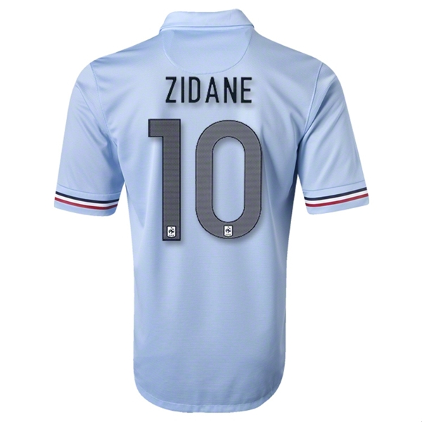 2013 France #10 ZIDANE Away Blue Soccer Jersey Shirt - Click Image to Close
