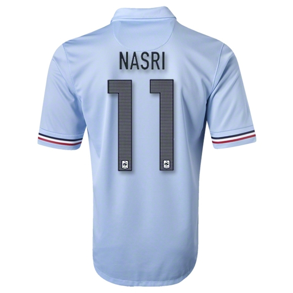 2013 France #11 NASRI Away Blue Soccer Jersey Shirt - Click Image to Close