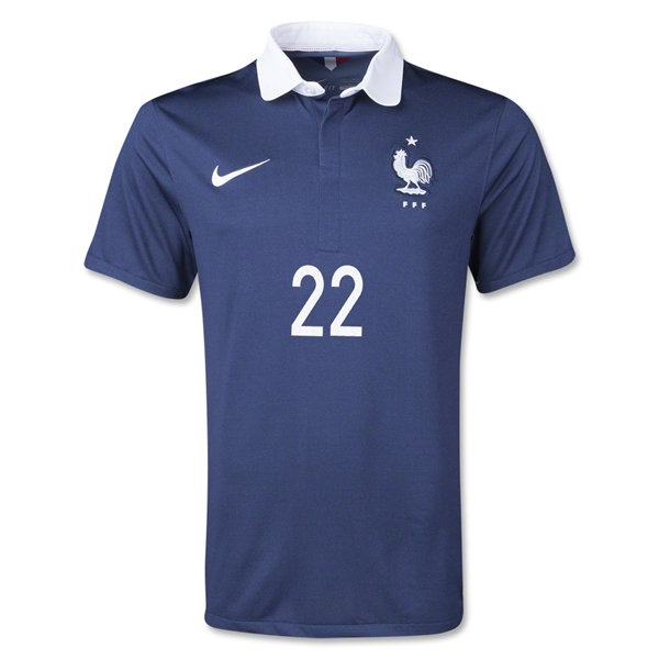 2014 France ABIDAL#22 Home Navy soccer Jersey Shirt - Click Image to Close