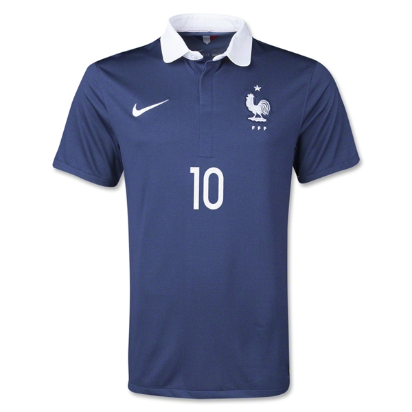 2014 France BENZEMA#10 Home Navy soccer Jersey Shirt - Click Image to Close