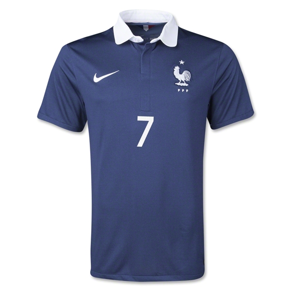 2014 France RIBERY#7 Home Navy soccer Jersey Shirt - Click Image to Close