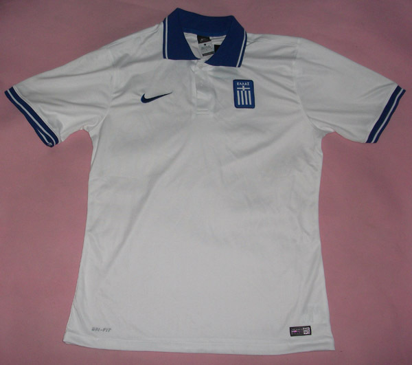2014 FIFA World Cup Greece Home Jersey Shirt - Click Image to Close