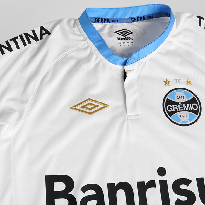 Gremio 15-16 White Away Soccer Jersey - Click Image to Close