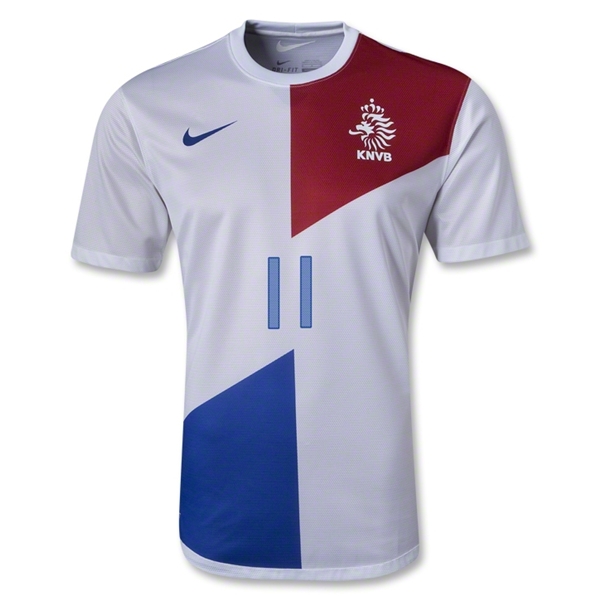2013 Netherlands #11 ROBBEN Away White Jersey Shirt - Click Image to Close