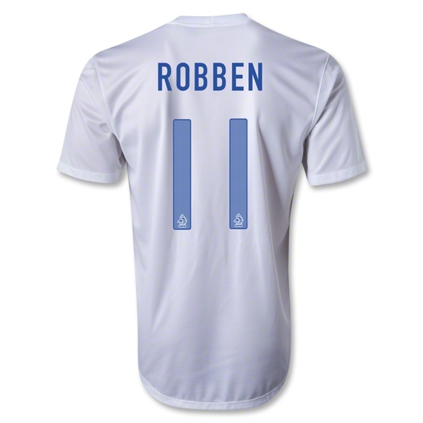 2013 Netherlands #11 ROBBEN Away White Jersey Shirt - Click Image to Close