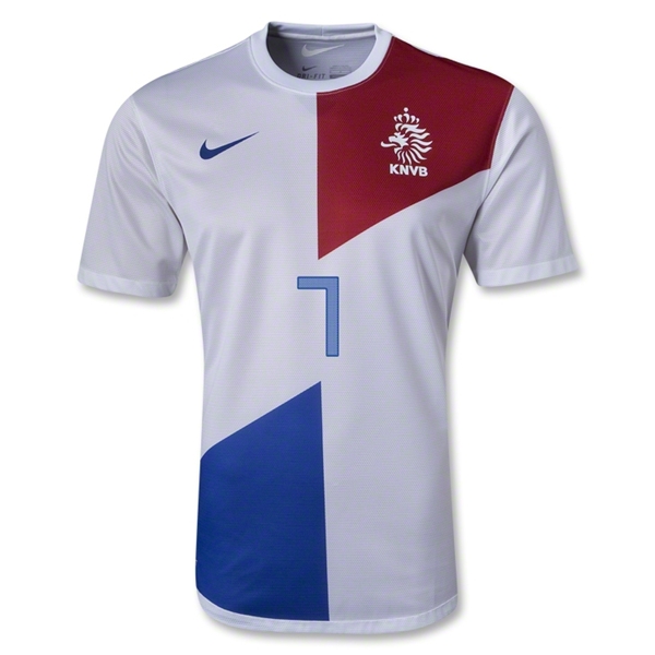 2013 Netherlands #7 KUYT Away White Jersey Shirt - Click Image to Close