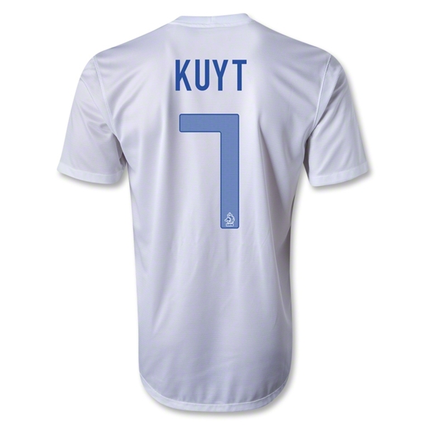 2013 Netherlands #7 KUYT Away White Jersey Shirt - Click Image to Close