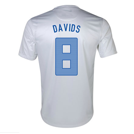 2013 Netherlands #8 Davids Away White Jersey Shirt - Click Image to Close