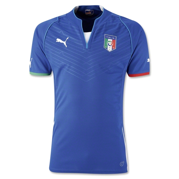 13-14 Italy #10 Mancini Home Blue Soccer Jersey Shirt - Click Image to Close