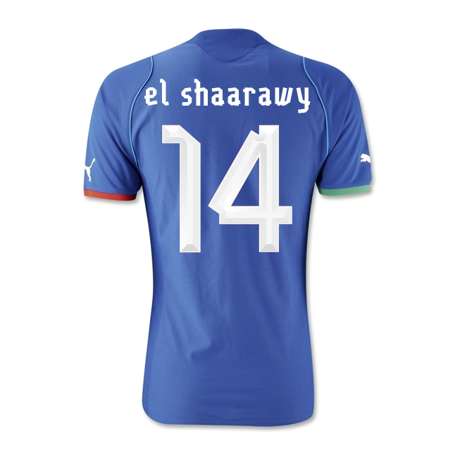 13-14 Italy #14 El Shaarawy Home Blue Soccer Jersey Shirt - Click Image to Close