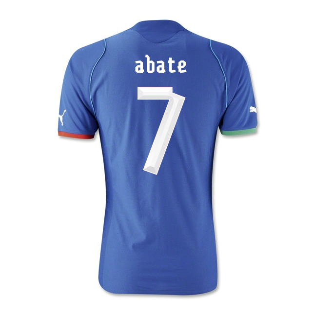 13-14 Italy #7 Abate Home Blue Soccer Jersey Shirt - Click Image to Close
