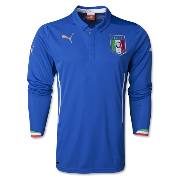 2014 Italy Home Long Sleeve Soccer Jersey - Click Image to Close