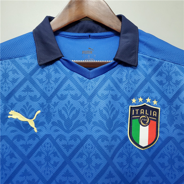 Euro 2020 Italy Home Blue Soccer Jersey Football Shirt - Click Image to Close