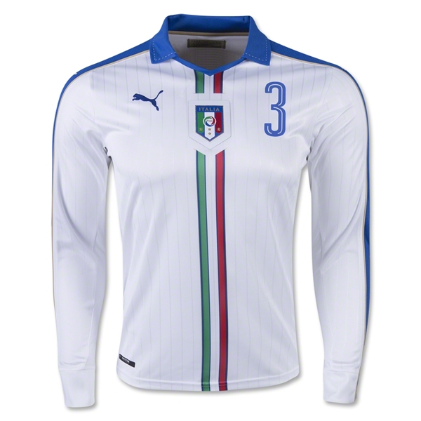 Italy LS Away 2016 CHIELLINI #3 Soccer Jersey - Click Image to Close