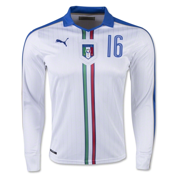 Italy LS Away 2016 DE ROSSI #16 Soccer Jersey - Click Image to Close