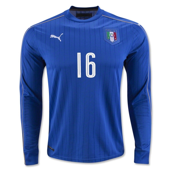 Italy LS Home 2016 DE ROSSI #16 Soccer Jersey - Click Image to Close