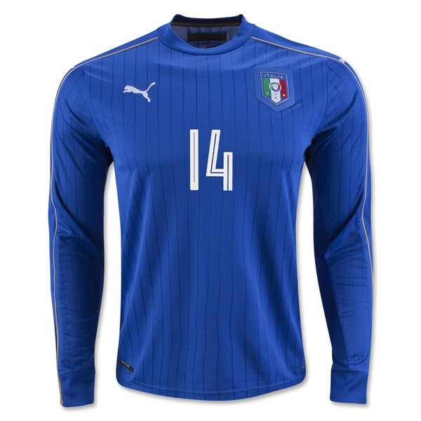 Italy LS Home 2016 EL SHAARAWY #14 Soccer Jersey - Click Image to Close