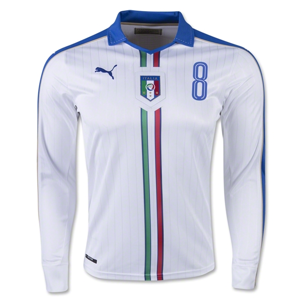 Italy LS Away 2016 MARCHISIO #8 Soccer Jersey - Click Image to Close