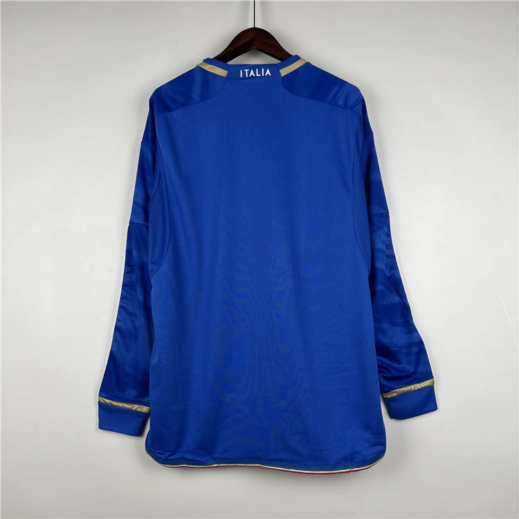 2023 Italy Football Shirt Home Long Sleeve Soccer Jersey - Click Image to Close