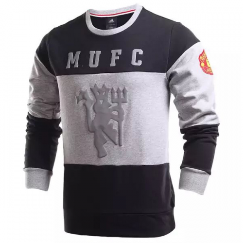 Manchester United Gray-Black 2016/17 Sweat Shirt