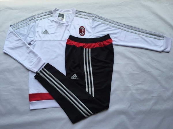 AC Milan 2015-16 White Training Suit With Pants - Click Image to Close