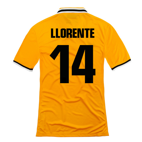 13-14 Juventus #14 Llorente Away Yellow Jersey Shirt - Click Image to Close
