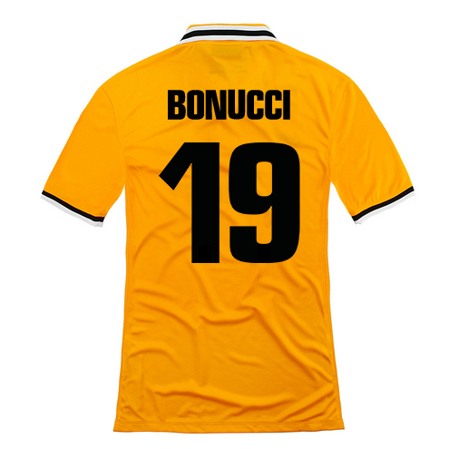 13-14 Juventus #19 Bonucci Away Yellow Jersey Shirt - Click Image to Close