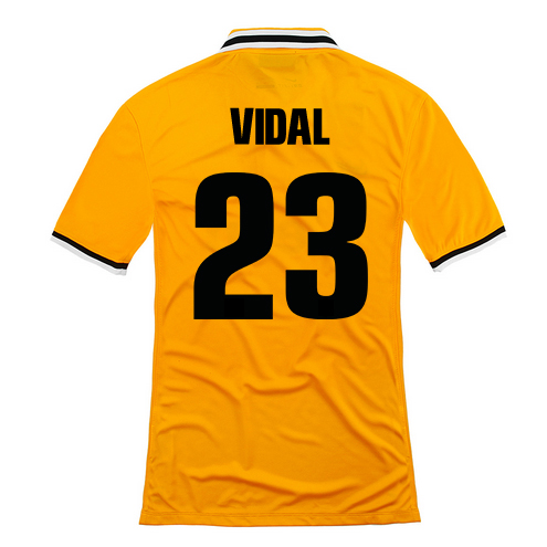 13-14 Juventus #23 Vidal Away Yellow Jersey Shirt - Click Image to Close