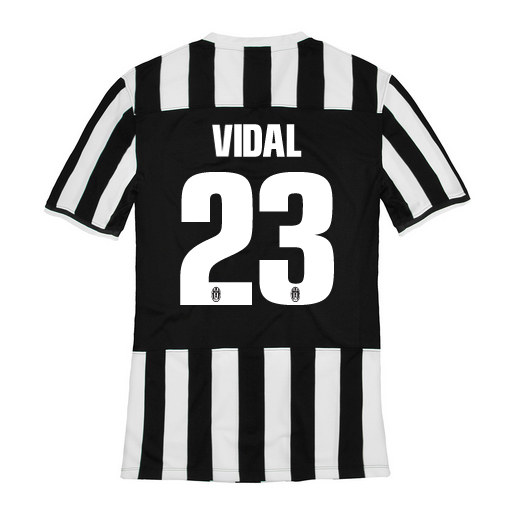 13-14 Juventus #23 Vidal Home Jersey Shirt - Click Image to Close