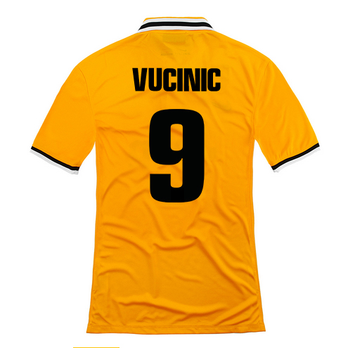 13-14 Juventus #9 Vucinic Away Yellow Jersey Shirt - Click Image to Close