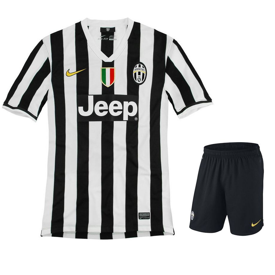 13-14 Juventus Home Jersey Kit(Shirt+Shorts) - Click Image to Close
