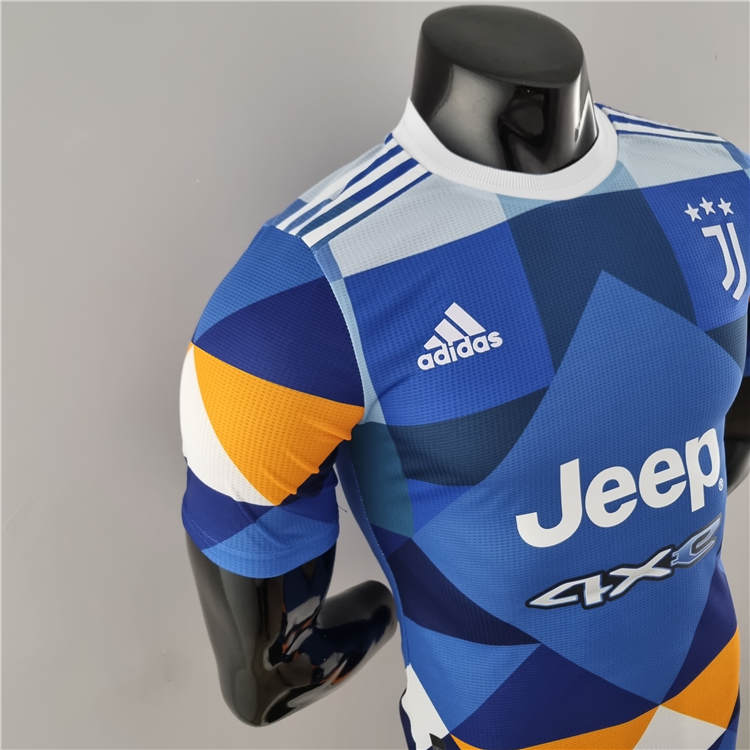 22/23 Juventus 4th Blue & Orange Soccer Jersey Football Shirt (Player Version) - Click Image to Close