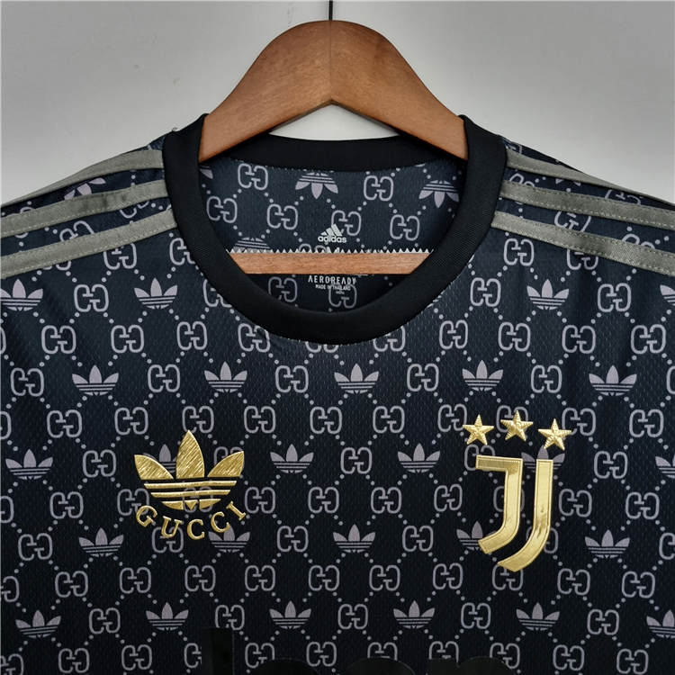 22/23 Juventus Gucci Black Soccer Jersey Football Shirt - Click Image to Close