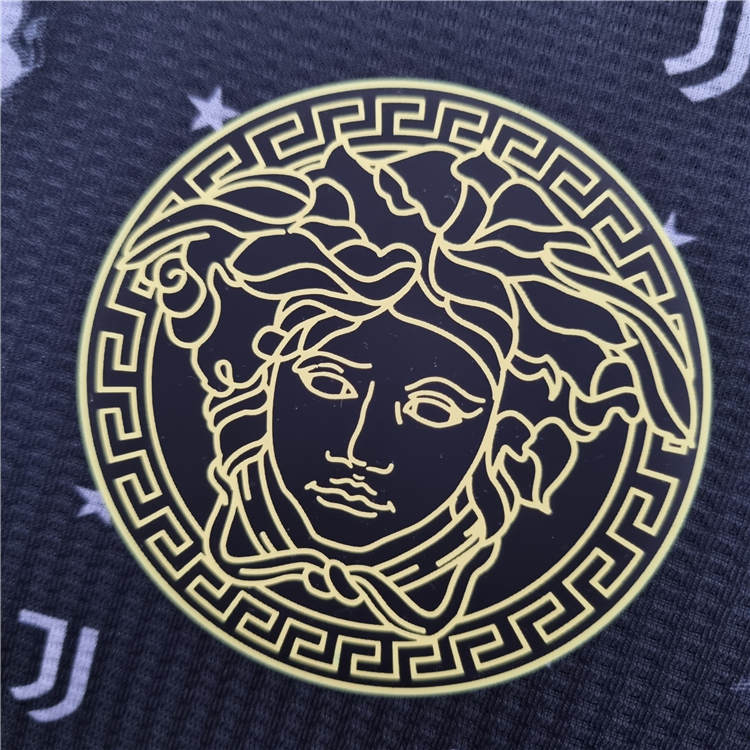 22/23 Juventus Versace Black Soccer Jersey Football Shirt - Click Image to Close