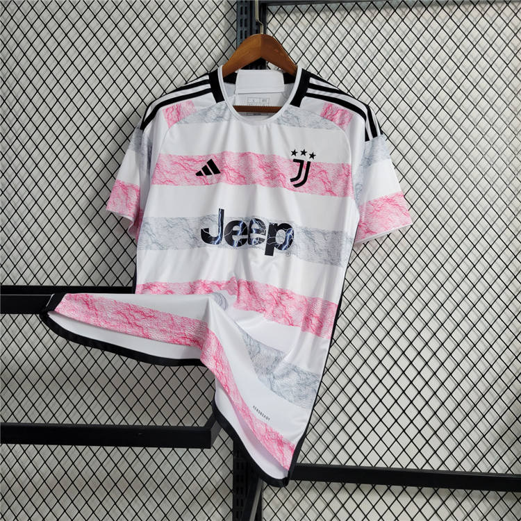 23/24 Juventus Football Shirt Away White Soccer Jersey Shirt - Click Image to Close