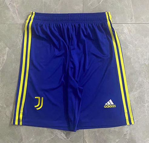 21-22 Juventus Third Blue&Yellow Soccer shorts Football Shorts - Click Image to Close