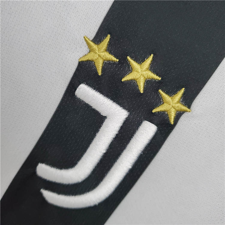 Juventus 21-22 Home White&Black Soccer Jersey Long Sleeve Football Shirt - Click Image to Close