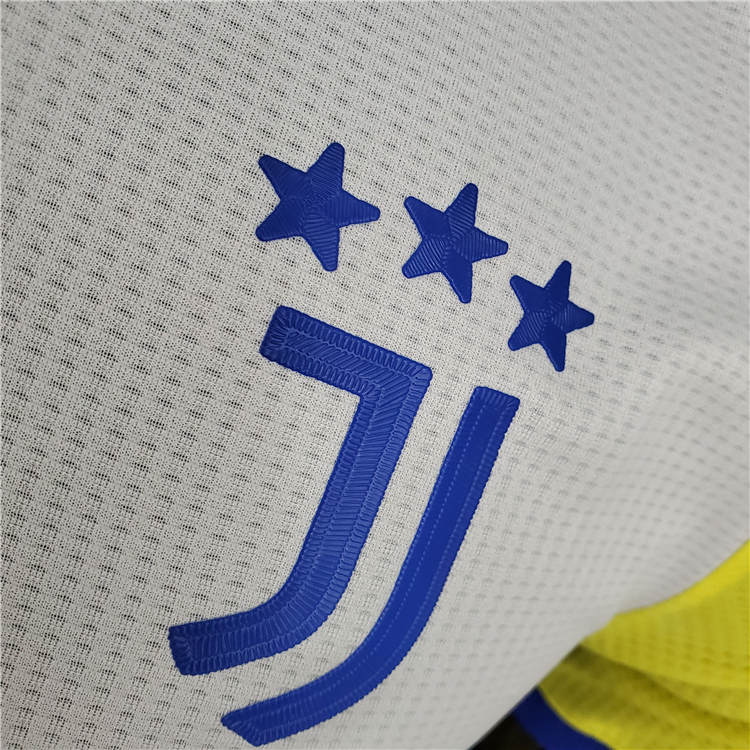 Juventus 21-22 Third Yellow&Blue Soccer Jersey Football Shirt (Player Version) - Click Image to Close