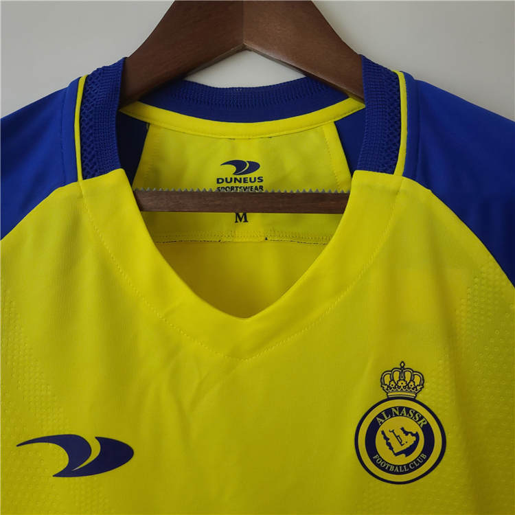 22/23 Riyadh Victory Home Yellow Ronaldo Women's Soccer Jersey Football Shirt - Click Image to Close