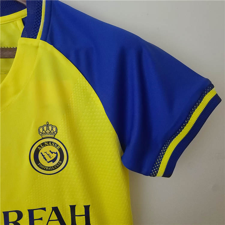 22/23 Riyadh Victory Home Yellow Ronaldo Women's Soccer Jersey Football Shirt - Click Image to Close
