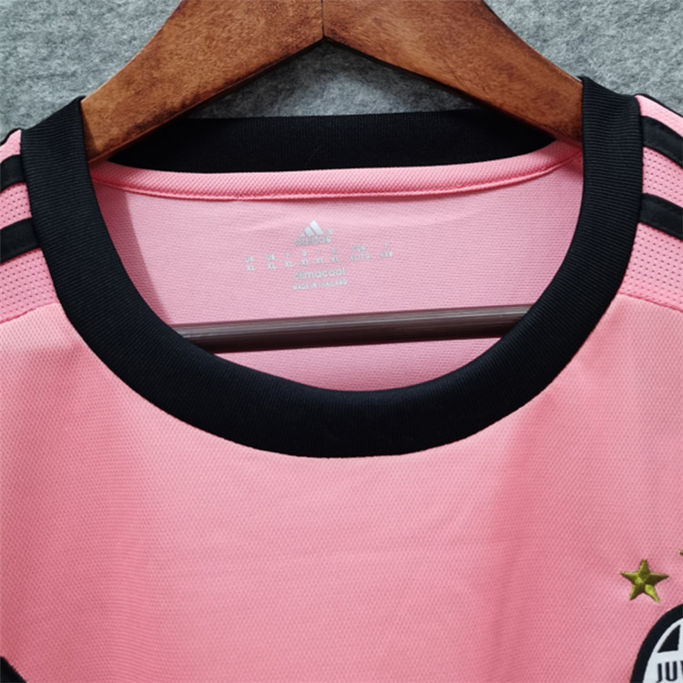 Juventus 15-16 Retro Soccer Jersey Long Sleeve Away Pink Football Shirt - Click Image to Close